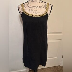 Julie Haus Elegant Black Dress with Gold Accents